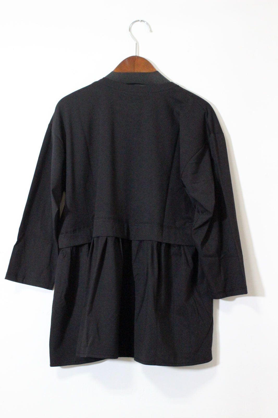 レイヤード風カットソー ブラック