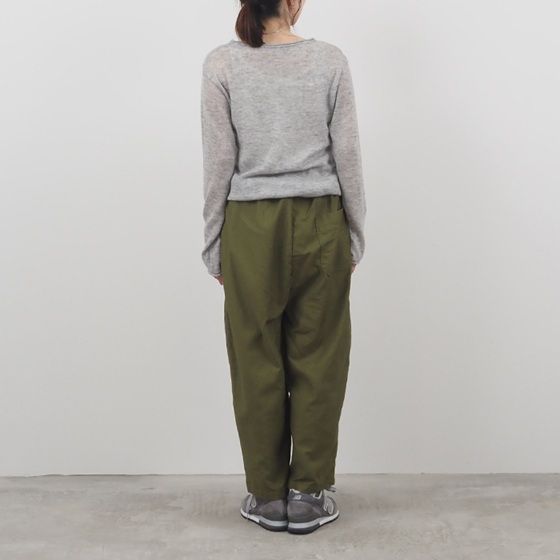 ムラ糸ミリタリー バックサテン クラフトパンツ ベージュ