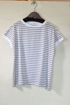 AラインボーダーTee オフx杢グレー