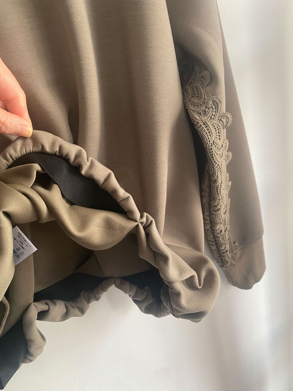 サイドレースドッキングトップス ダークカーキ