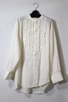 スラブ/デニム フリルシャツ オフホワイト