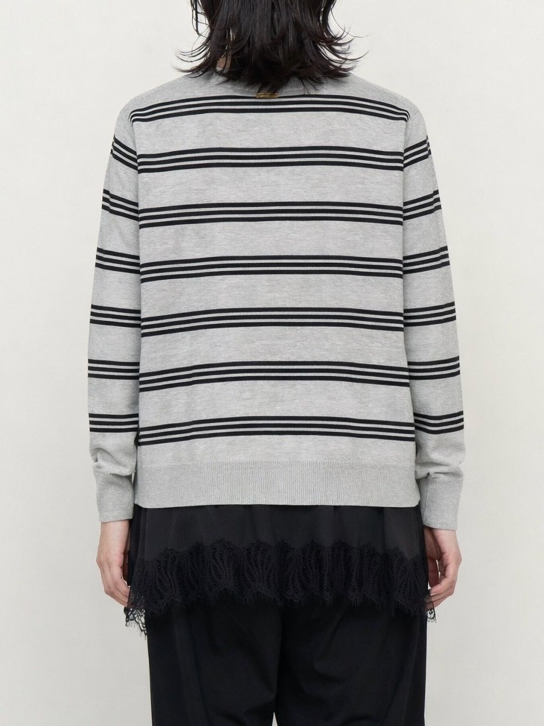 [9263-694GS] ミニマルクルーネックCDトップス ブラック