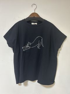 のび猫Tシャツ ブラック