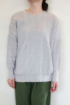 ランダムリブワイドプルオーバー グレー