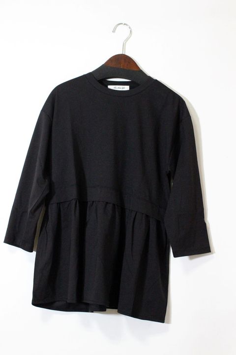 レイヤード風カットソー ブラック