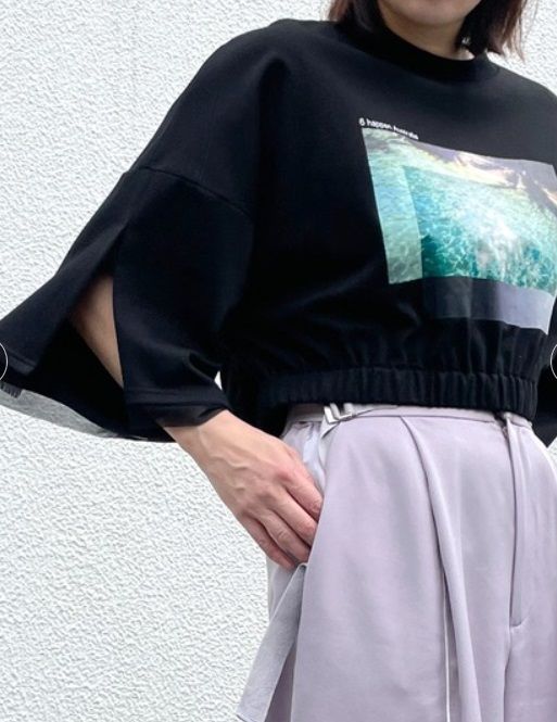 SEAフォトプリントTシャツ ブラック