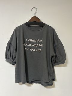 ClothesプリントT カーキグレー