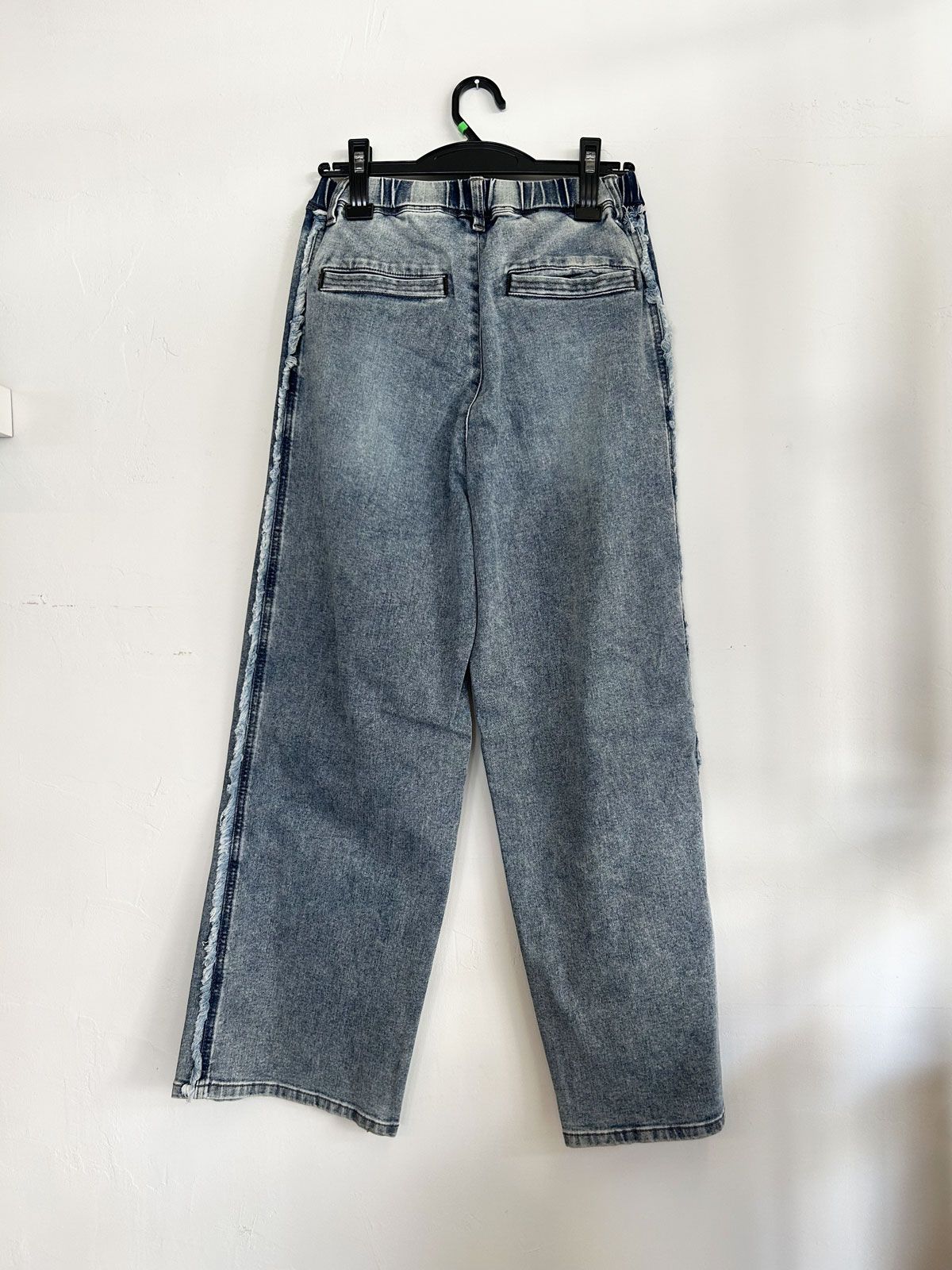 CTRデニム サイドフリンジ ワイドパンツ ケミカル