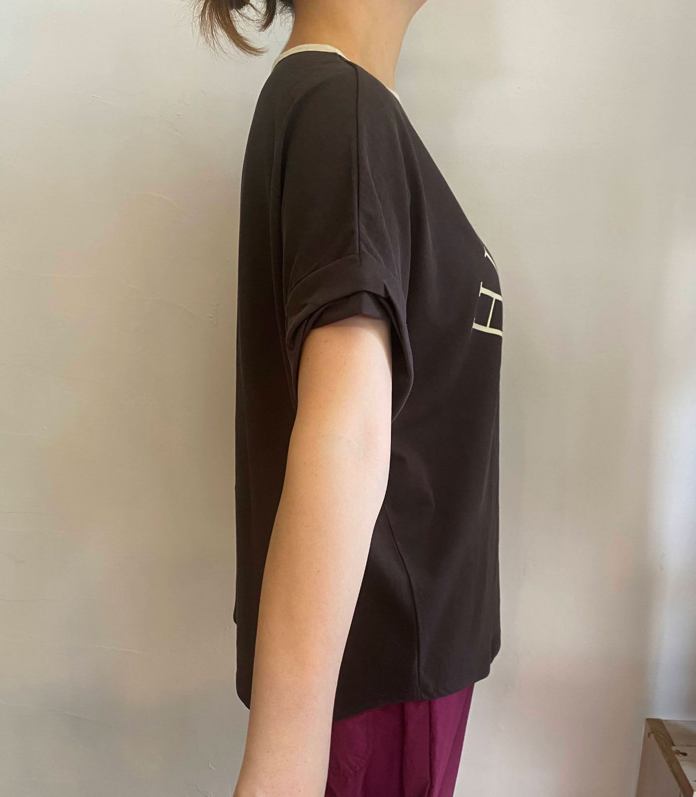 ロゴリンガーTシャツ ダークブラウン