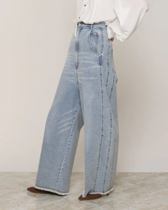 テンセルデニムバレルパンツ バイオウォッシュ