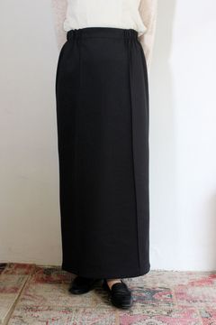 ダンボールニット タイトロングスカート ブラック
