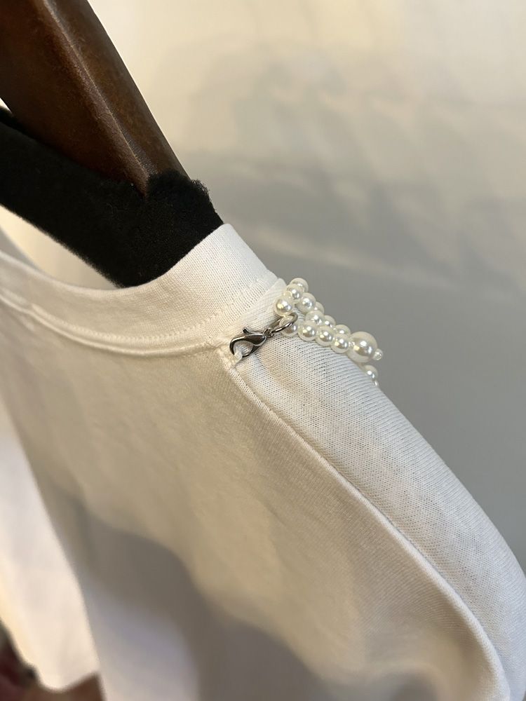 pearl necklace LOGO T ホワイト