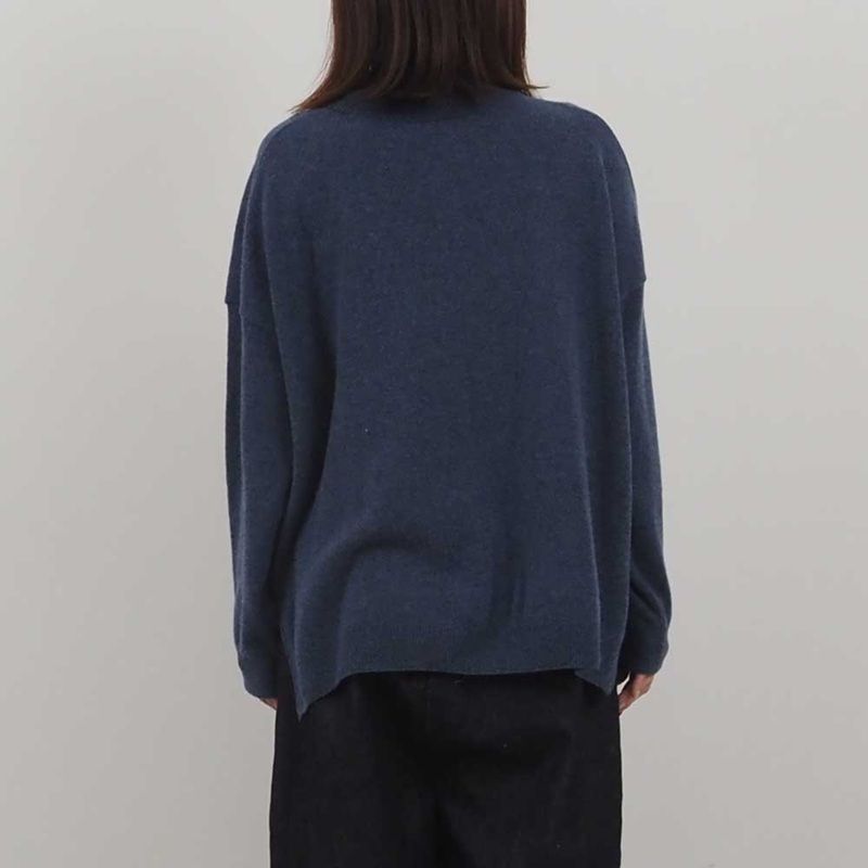 ミルキーラムワイドニット 杢ブルー