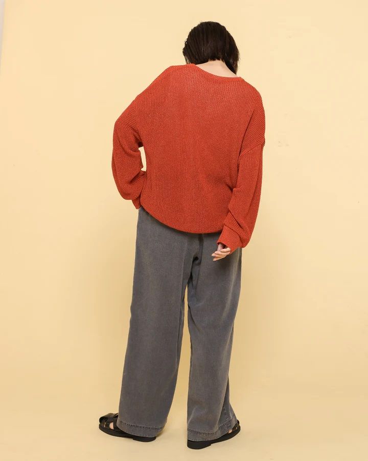 テンセルデニムワイドパンツ ブラックブリーチ
