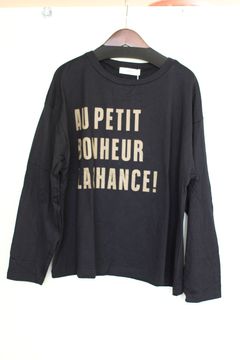 起毛クラシック天竺LACHANCEプリントTシャツ ブラック