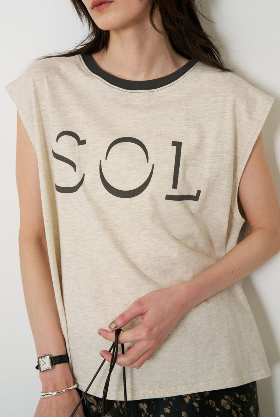 [8463-711KK] "SOL"リンガーフレンチ オートミール