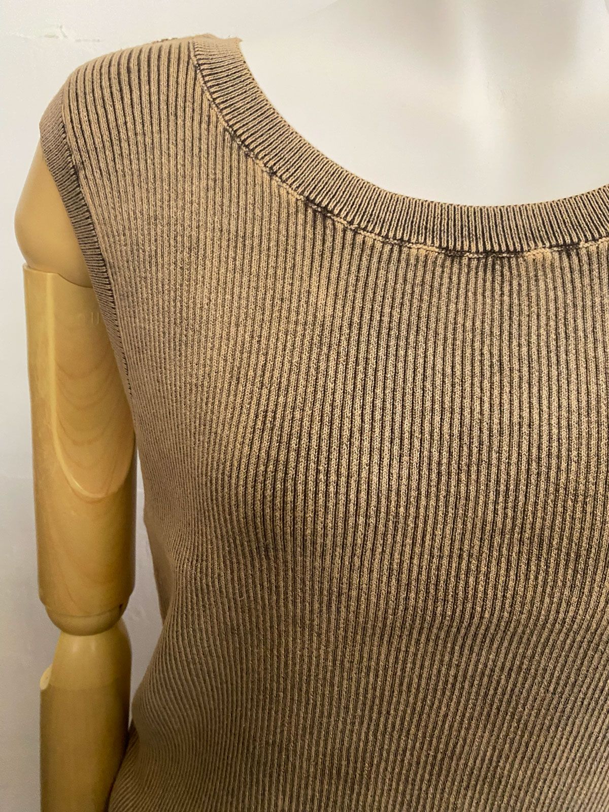 コットンリブ ストーンウォッシュ タンク ブラウン