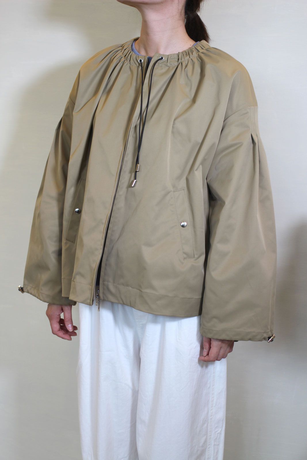 バックフレアパーカーブルゾン キャメル