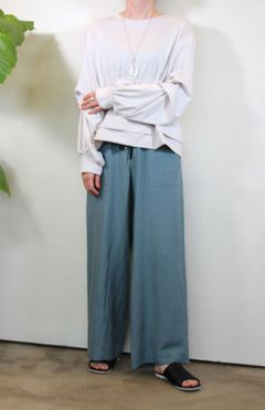 イージークロスバイオワッシャーワイドパンツ サージグリーン