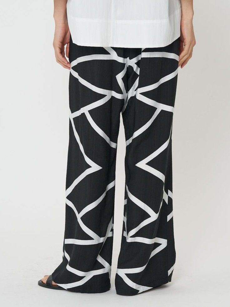 [3961-018KK] ラインプリントイージーPT アイボリー