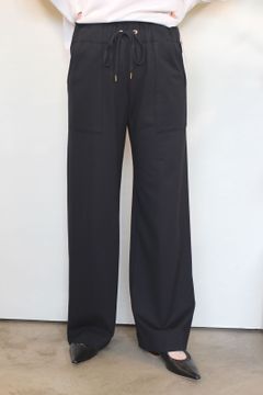 ストレッチポンチワイドパンツ ブラック