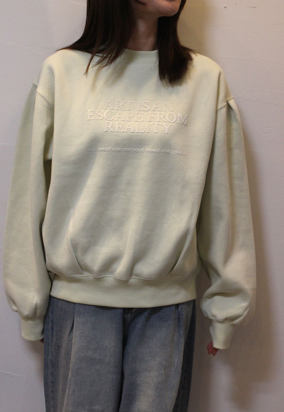 裏起毛 フロッキー ロゴスウェット ライム