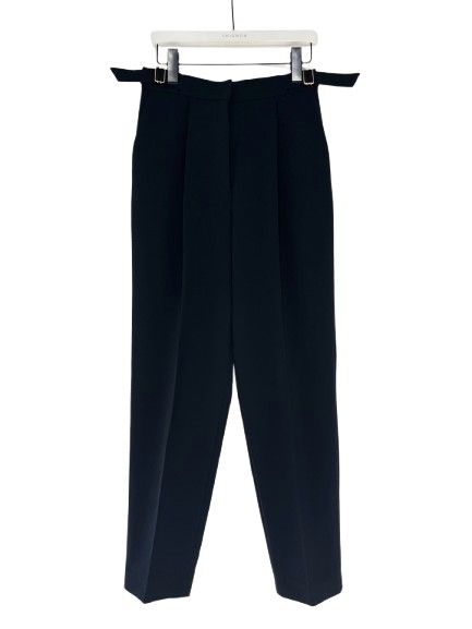 [3856-444MK] ベルト付きテーパードパンツ ネイビー