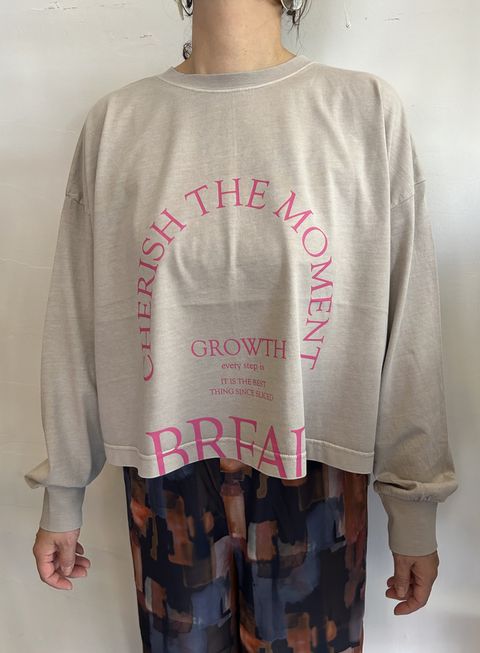 PYGMENT-DYED LOGO LONG T-SHIRT グレー