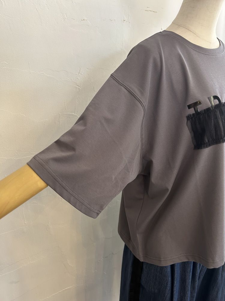 tulle bar TRANOI. wide tee チャコール