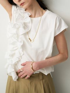 [8563-609KK] ブルームフリルTEE オフホワイト