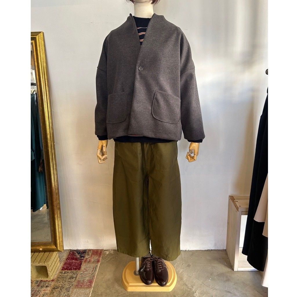 ライトメルトン ノッチジャケット チャコール