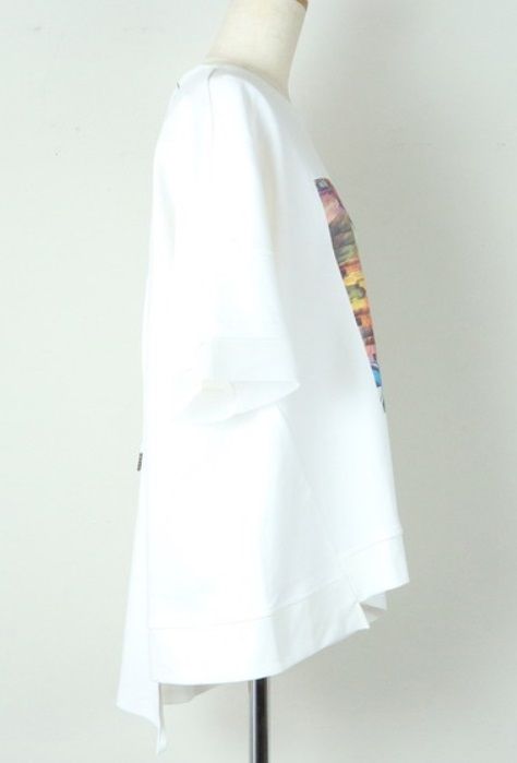 オーシャンフォトプリントTシャツ ホワイト