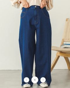 デニムswitchウエストパンツ ネイビー