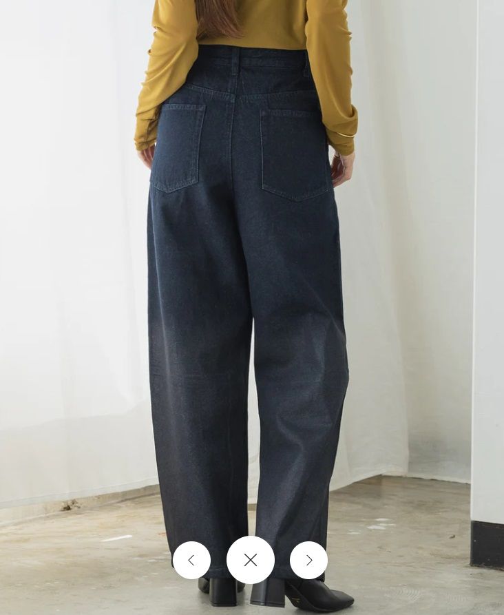 箔プリントルーズデニムパンツ ワンウォッシュ