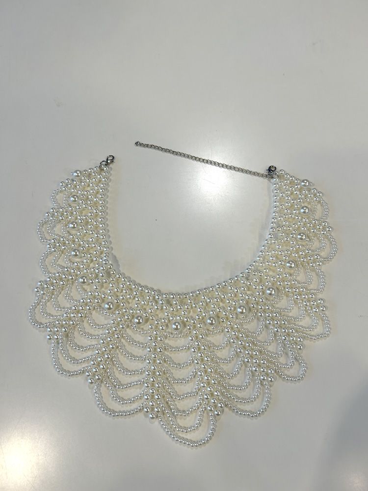 pearl necklace LOGO T ホワイト