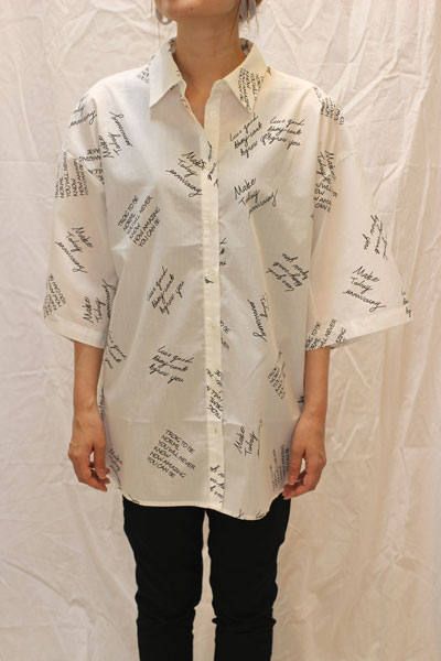 w  closet レアリング柄Bigシャツ