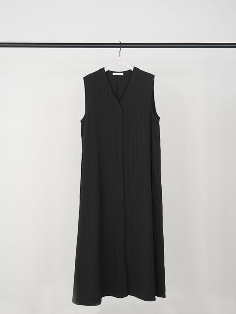 [5963-633MK] デザインPKロングOP ブラック