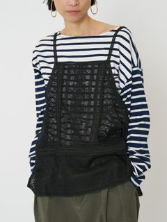 [1861-050BZ] パッチワークレースキャミソール ブラック