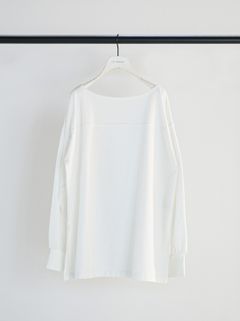 [8261-015KK] 度詰天竺ボートネックロンT オフホワイト