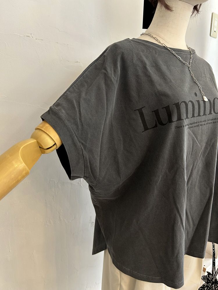 ピグメントロゴTシャツ ライトベージュ