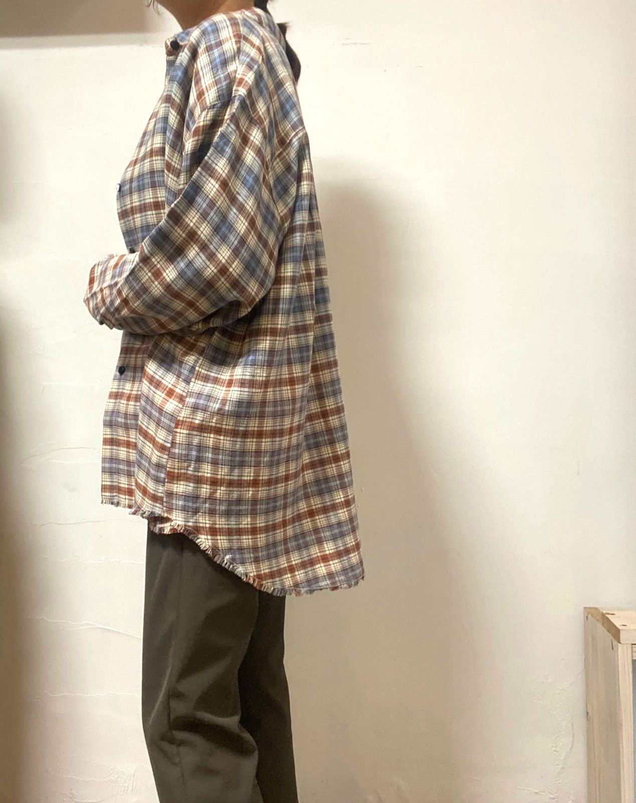 チェックグラデーションシャツ ホワイト