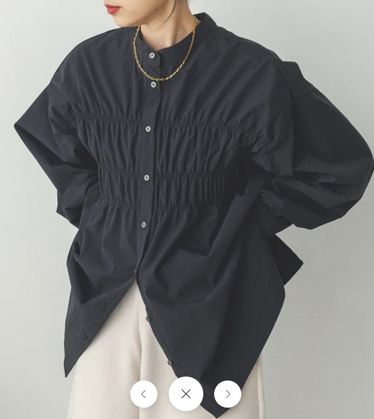 前後2WAYコットンライクシャーリングシャツ ブラック