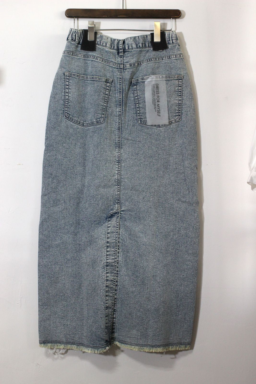 デニム ラップデザイン タイトスカート ライトインディゴブルー