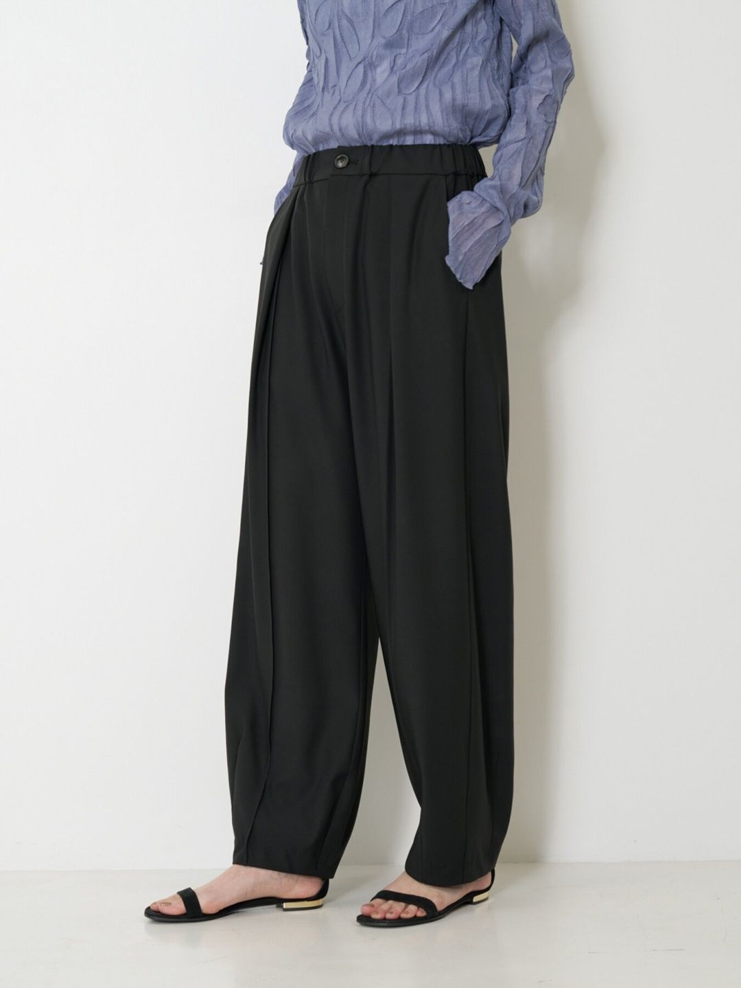 [3263-625MK] ドレープコクーンPT ブラック