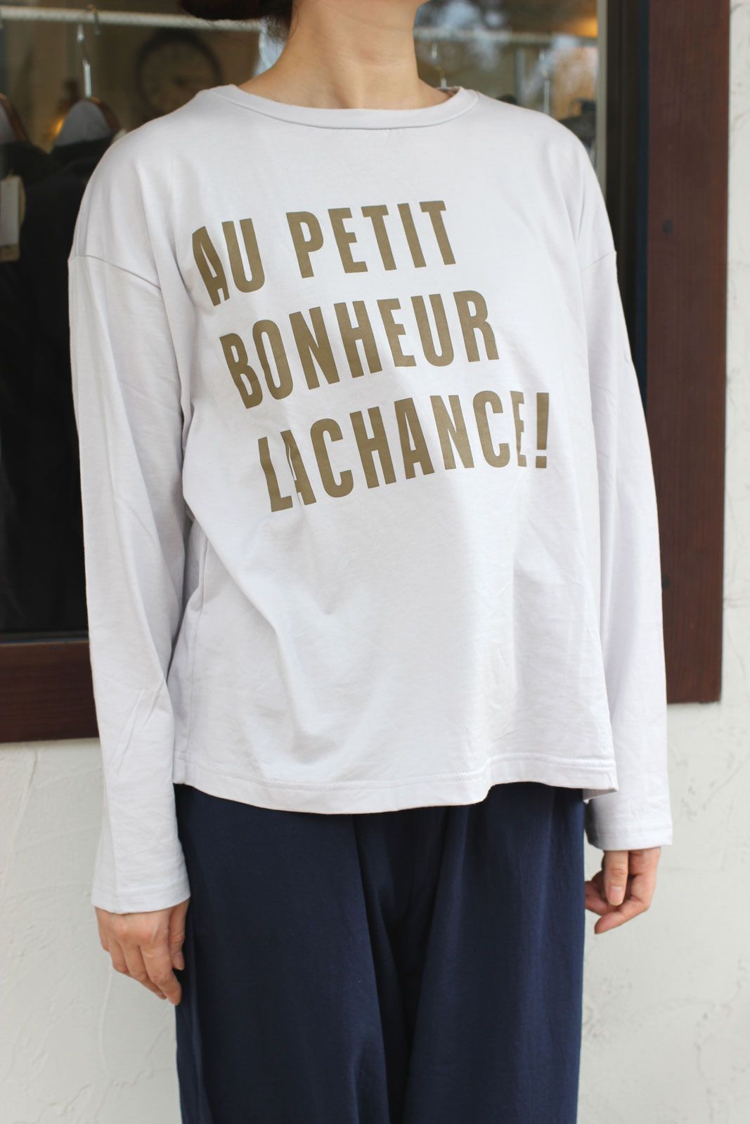 起毛クラシック天竺LACHANCEプリントTシャツ ブラック
