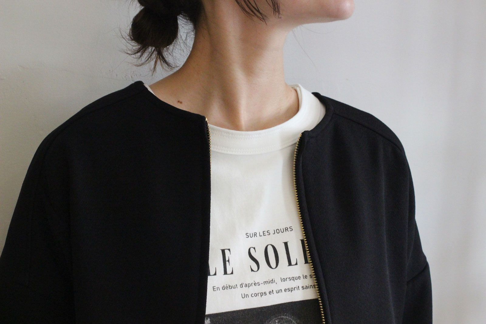 ウールリッチラウンドネックZIPブルゾン グレージュ