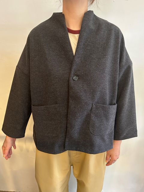 ライトメルトン ノッチジャケット チャコール