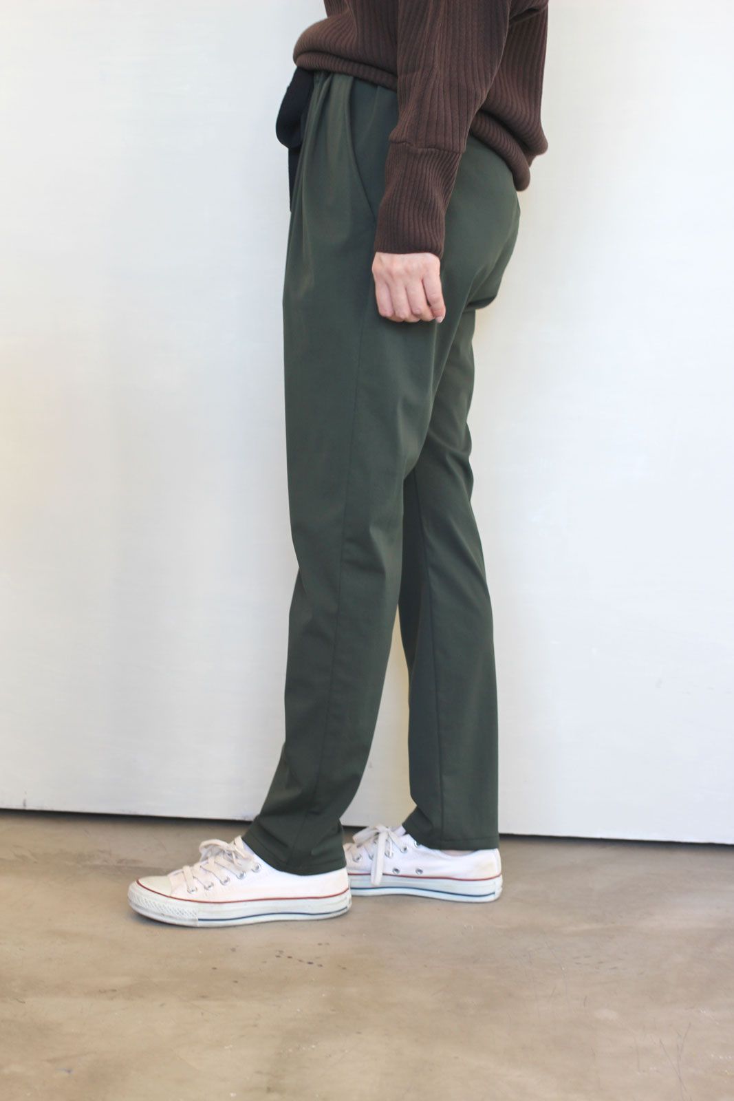 ハイテンションストレッチリボンパンツ カーキ