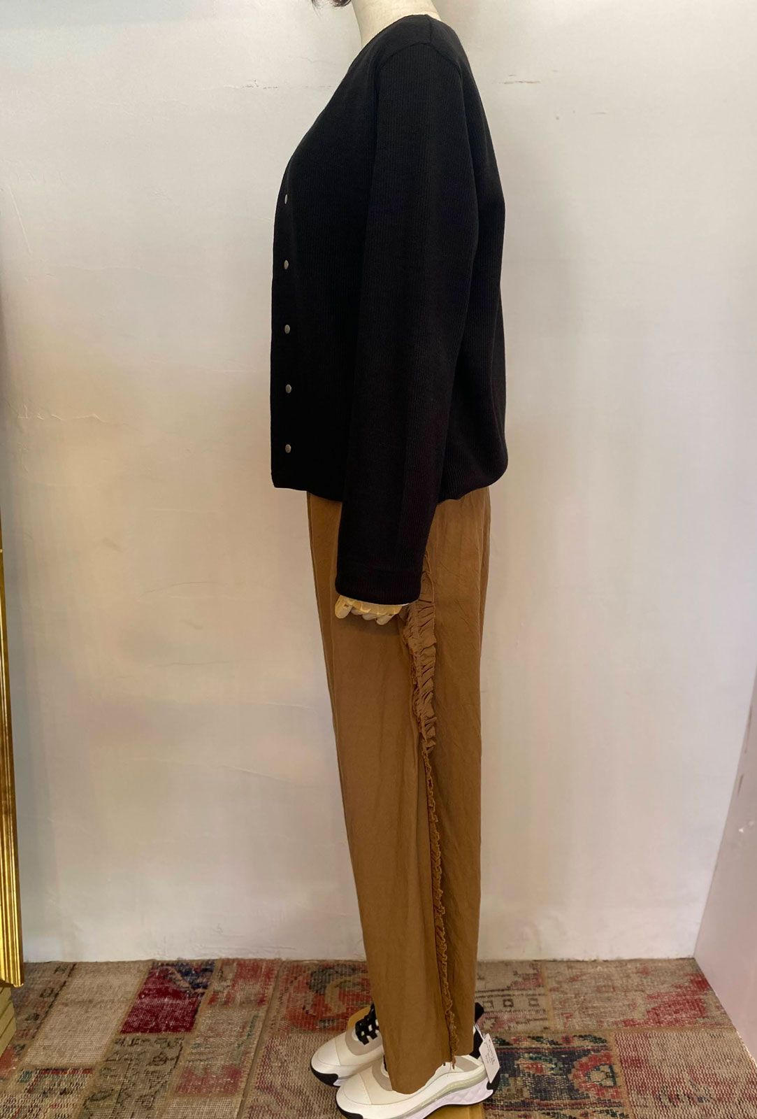 シーチングハンドワッシャー フリンジパンツ コヨーテ