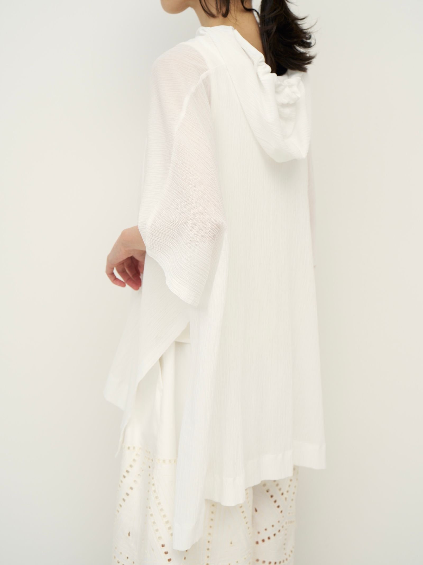 [1262-305KK] シアーメッシュポンチョTOPS ブラック